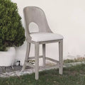 Royal Hampton Counter Height Chair Set of 2, Curved Cut Out Back, White Wash