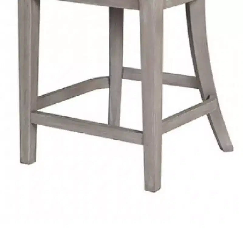 Lot de 2 chaises de comptoir, dossier ajouré incurvé, finition blanchie