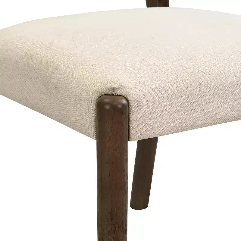 Chaises de salle à manger capitonnées en tissu du milieu du siècle avec dossier (lot de 2)