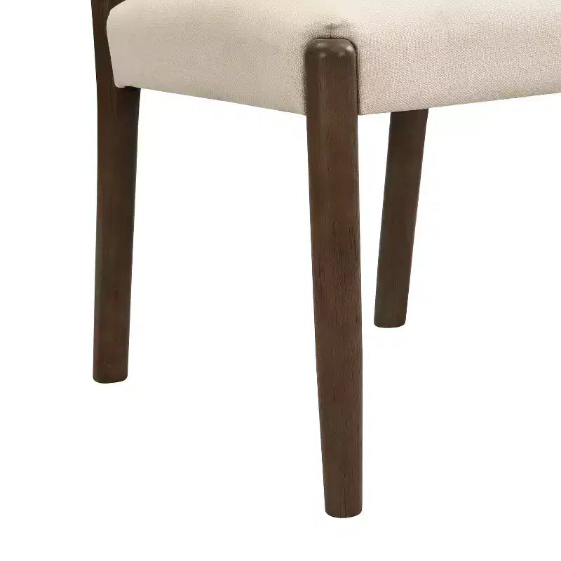 Chaises de salle à manger capitonnées en tissu du milieu du siècle avec dossier (lot de 2)
