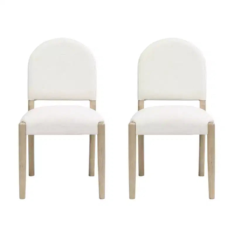 Chaises de salle à manger capitonnées en tissu du milieu du siècle avec dossier (lot de 2)