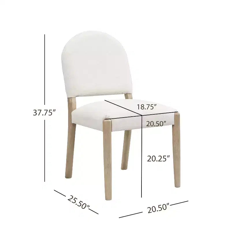 Chaises de salle à manger capitonnées en tissu du milieu du siècle avec dossier (lot de 2)