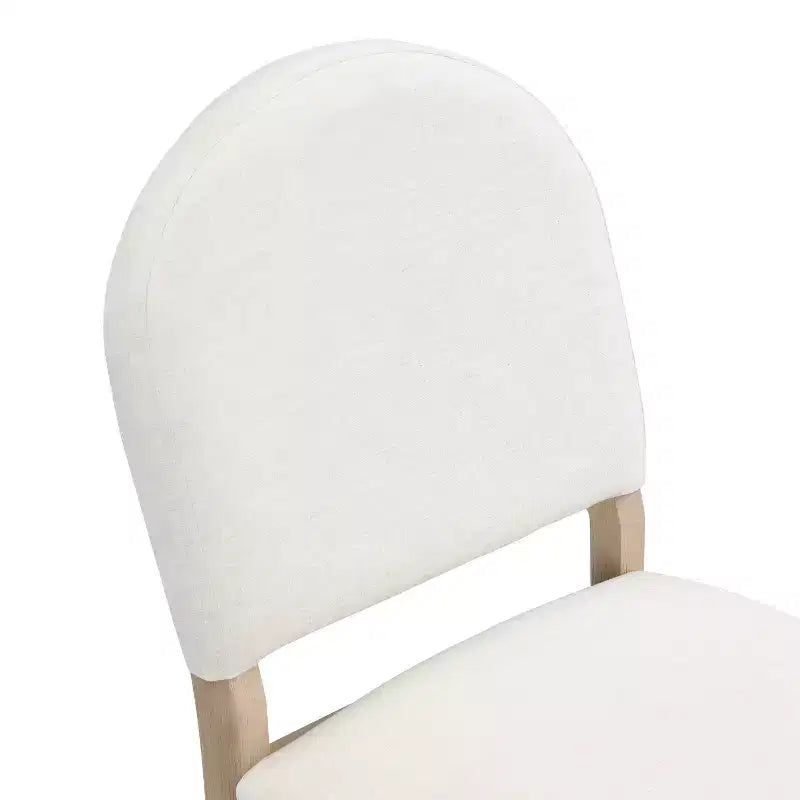 Chaises de salle à manger capitonnées en tissu du milieu du siècle avec dossier (lot de 2)