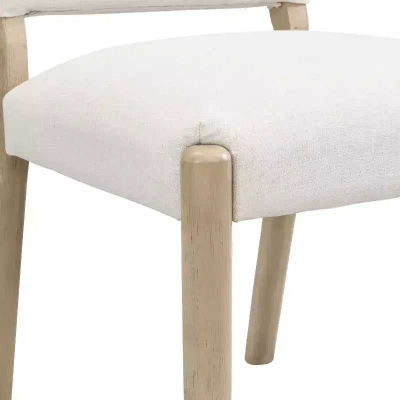 Chaises de salle à manger capitonnées en tissu du milieu du siècle avec dossier (lot de 2)