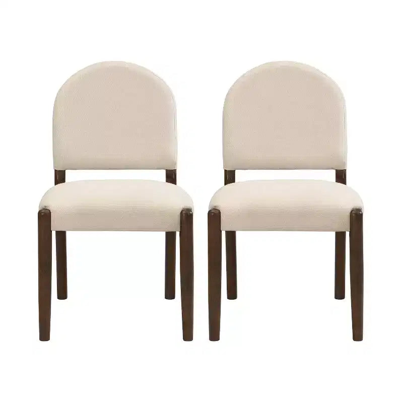 Chaises de salle à manger capitonnées en tissu du milieu du siècle avec dossier (lot de 2)
