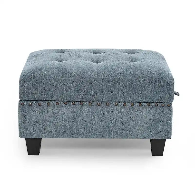 DIY Combination Modular Sectional Sofa with Hidden Storage and Copper Nail Inlays