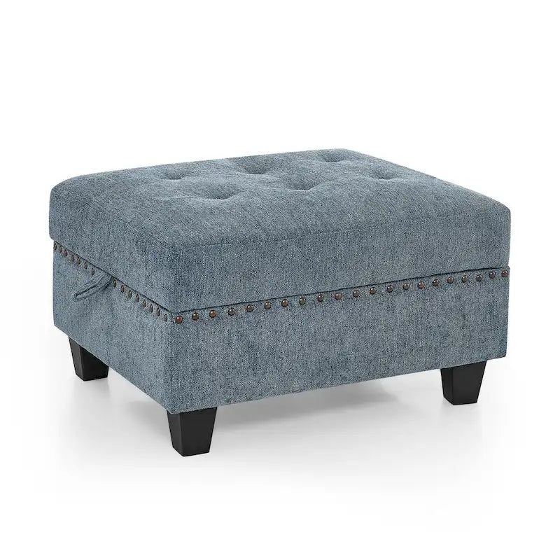 DIY Combination Modular Sectional Sofa with Hidden Storage and Copper Nail Inlays