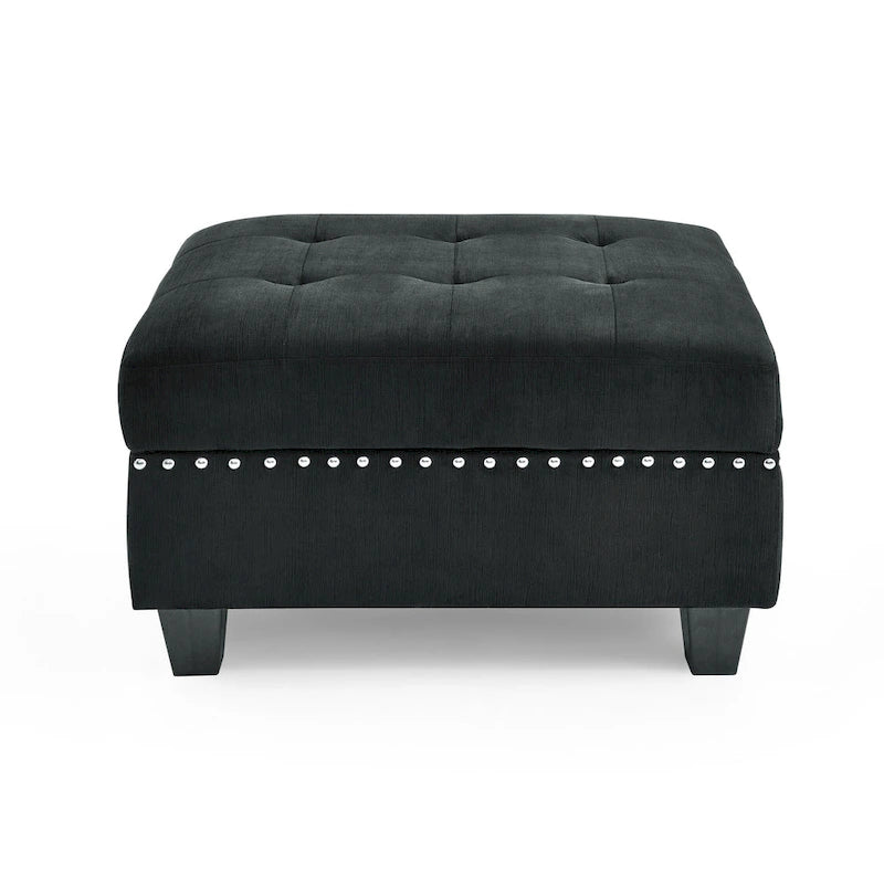 DIY Combination Modular Sectional Sofa with Hidden Storage and Copper Nail Inlays