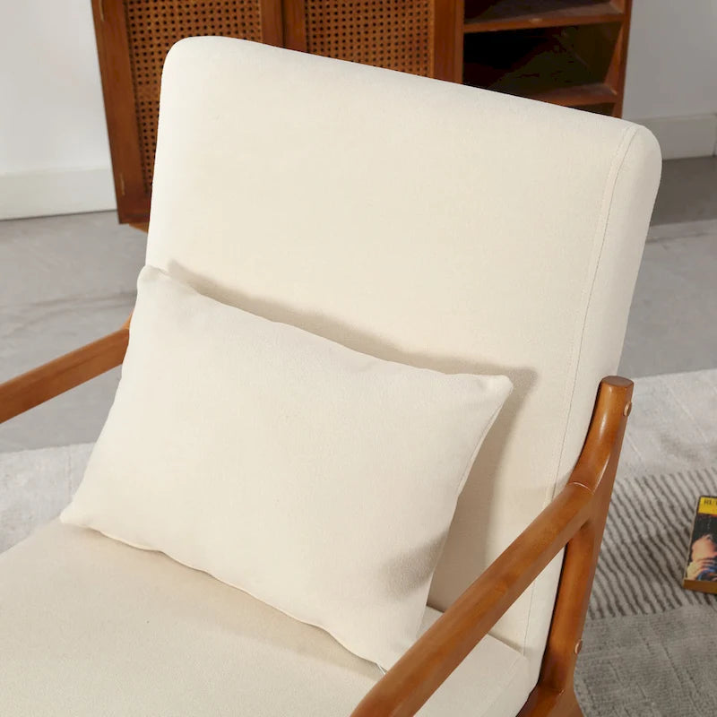 Modern Accent Chair, Solid Wood Padding Lounge Armchairs With One pillow for Living Room, Bedroom, Guest Room