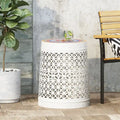 Lace Cut Metal Side Table