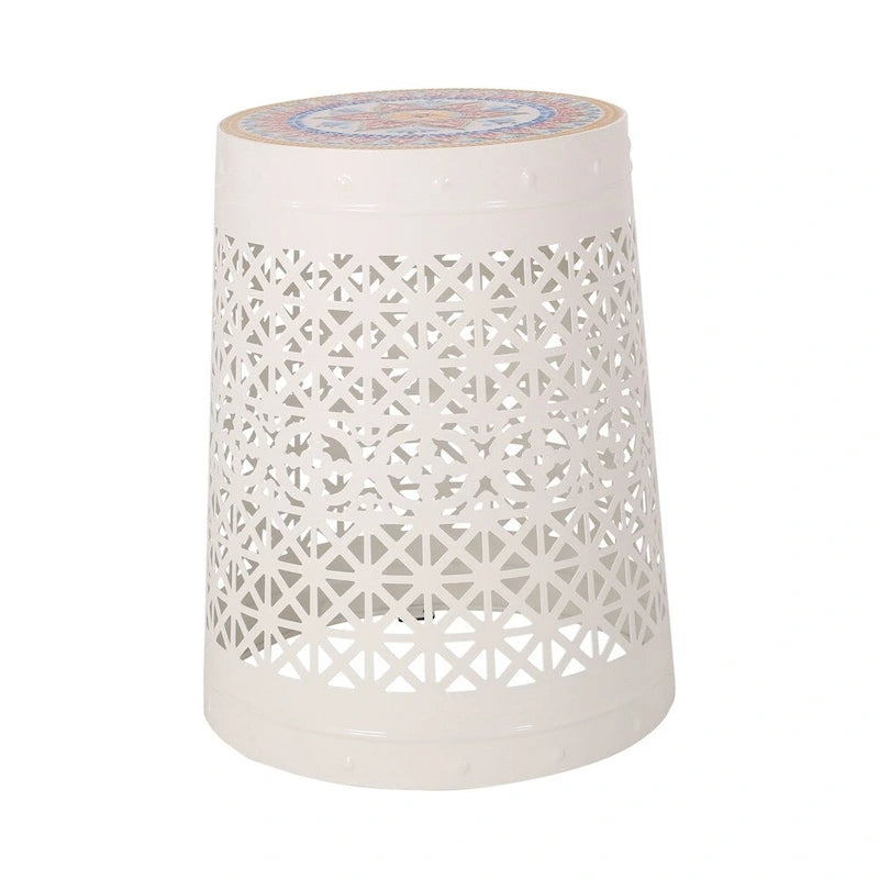 Lace Cut Metal Side Table
