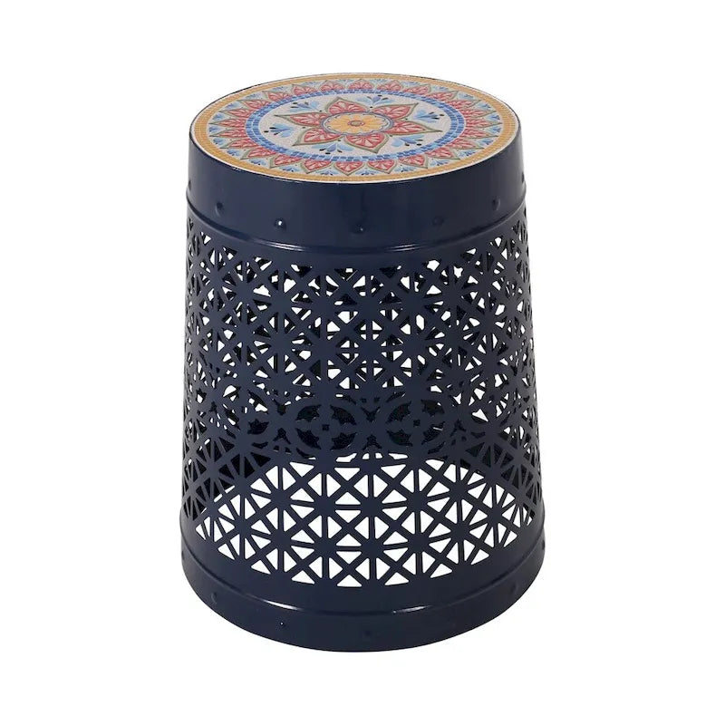Lace Cut Metal Side Table