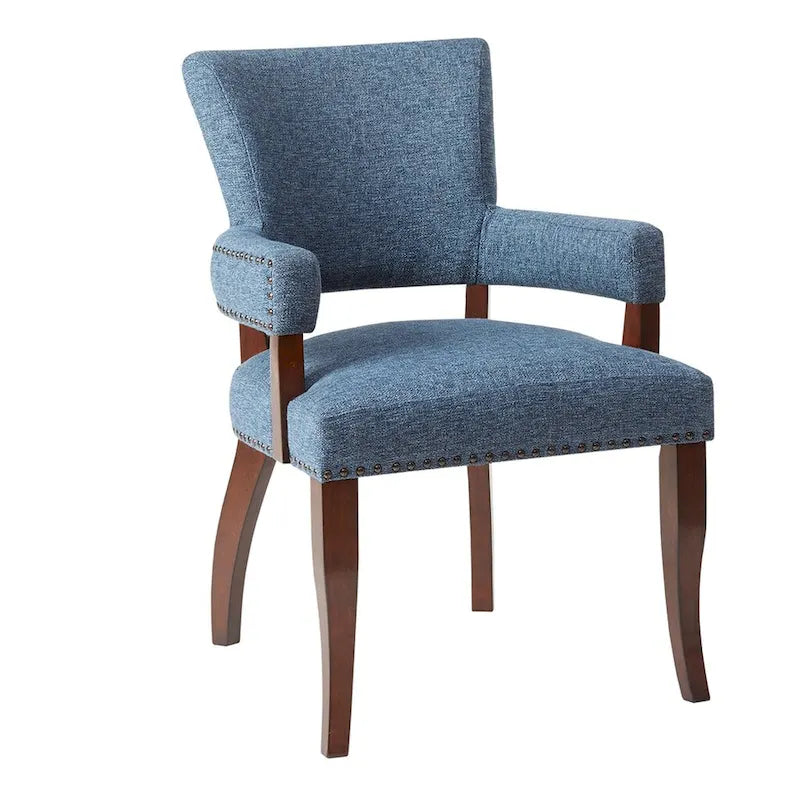 Arm Dining Chair 1 Piece, Silver Nailhead trim Dining Room Chairs