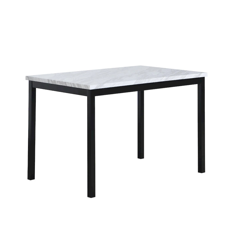 5-Piece Dining Table and Chair Set, Kitchen Dining Furniture Set with Faux Marble Rectangular Table and 4 Chairs