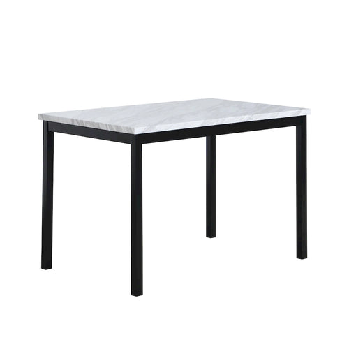 5-Piece Dining Table and Chair Set, Kitchen Dining Furniture Set with Faux Marble Rectangular Table and 4 Chairs