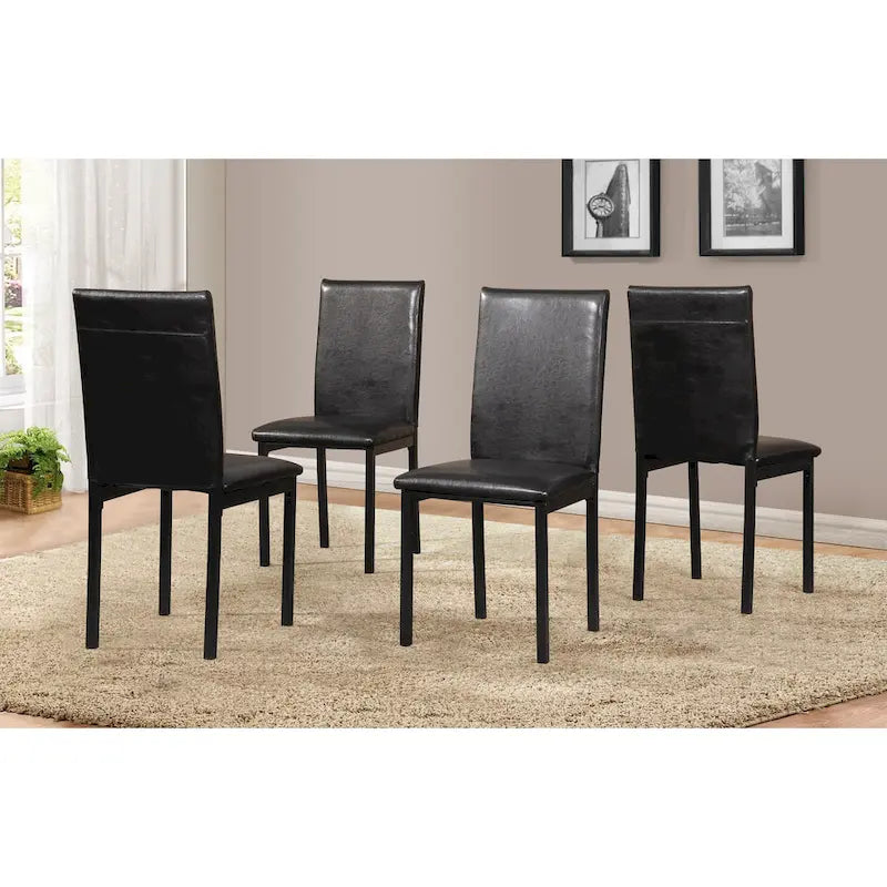 5-Piece Dining Table and Chair Set, Kitchen Dining Furniture Set with Faux Marble Rectangular Table and 4 Chairs