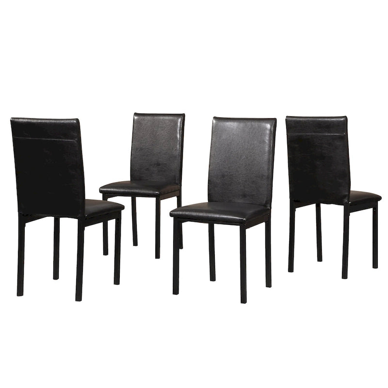 5-Piece Dining Table and Chair Set, Kitchen Dining Furniture Set with Faux Marble Rectangular Table and 4 Chairs