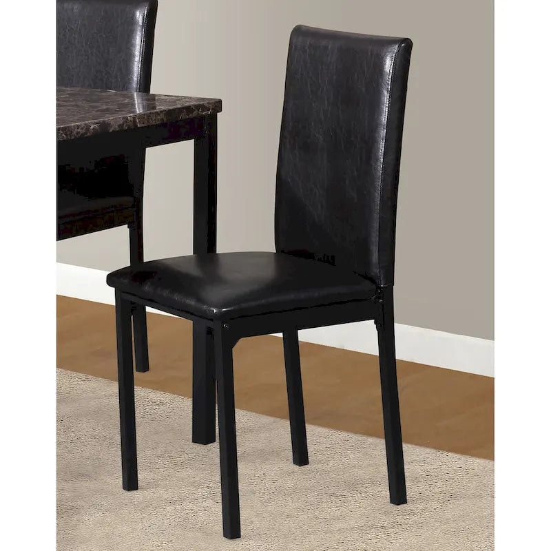 5-Piece Dining Table and Chair Set, Kitchen Dining Furniture Set with Faux Marble Rectangular Table and 4 Chairs