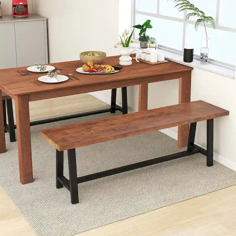 Costway 1/2 PCS 60 Dining Bench 3 Person Entryway Shoe Bench with
