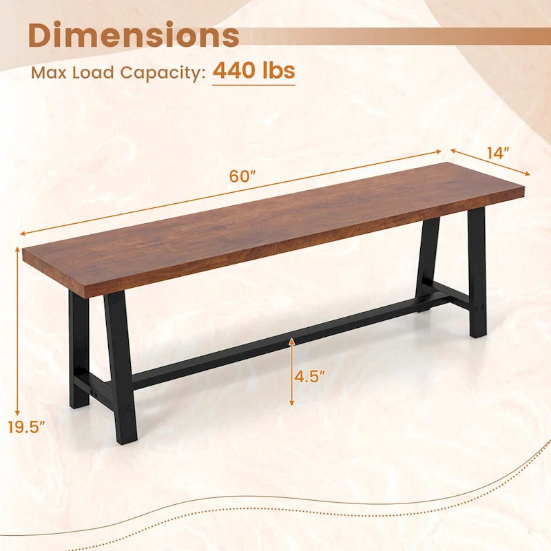 Costway 1/2 PCS 60 Dining Bench 3 Person Entryway Shoe Bench with