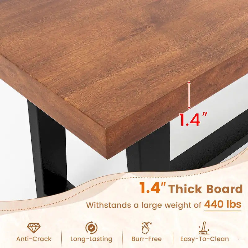 Costway 1/2 PCS 60 Dining Bench 3 Person Entryway Shoe Bench with