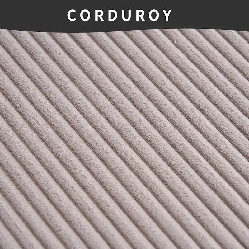 101.6 Corduroy L-Shaped Sectional Sofa with Chaise Lounge and 4 Pillows