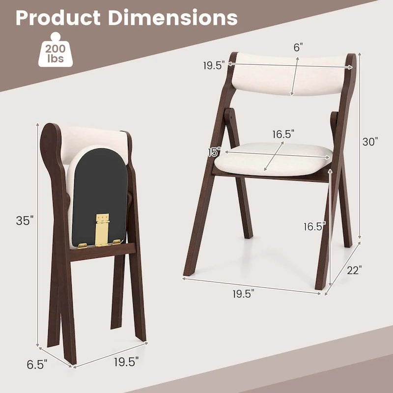 Costway Set of 2/4 Folding Chairs with Comfy Padded Backrest & Seat