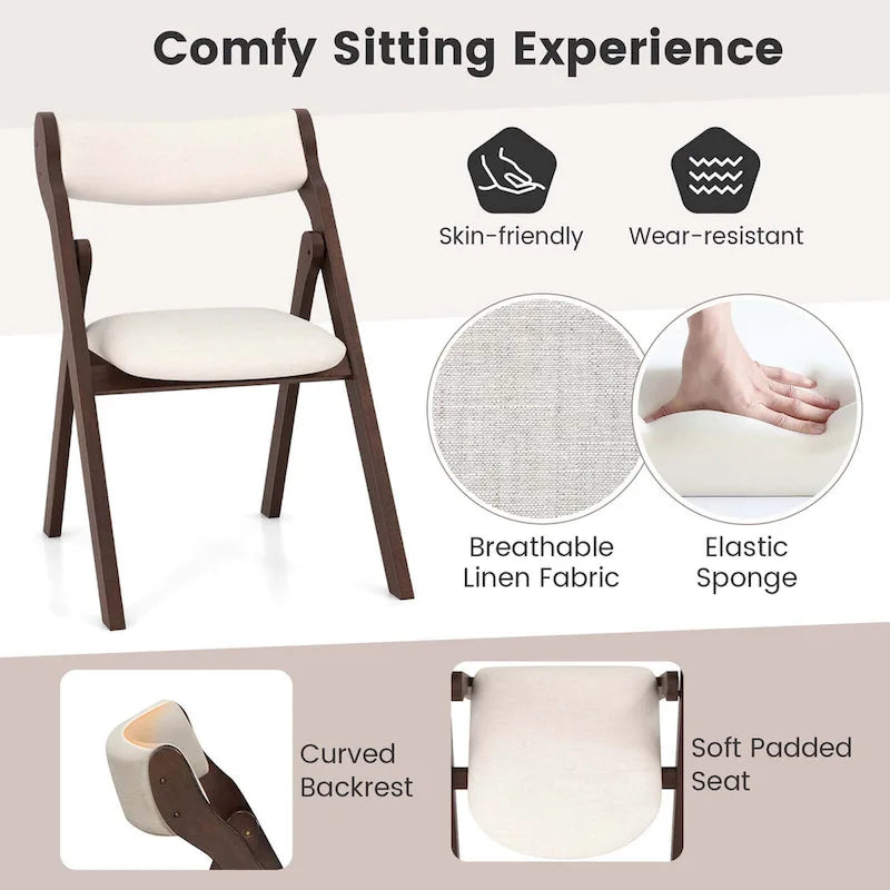 Costway Set of 2/4 Folding Chairs with Comfy Padded Backrest & Seat