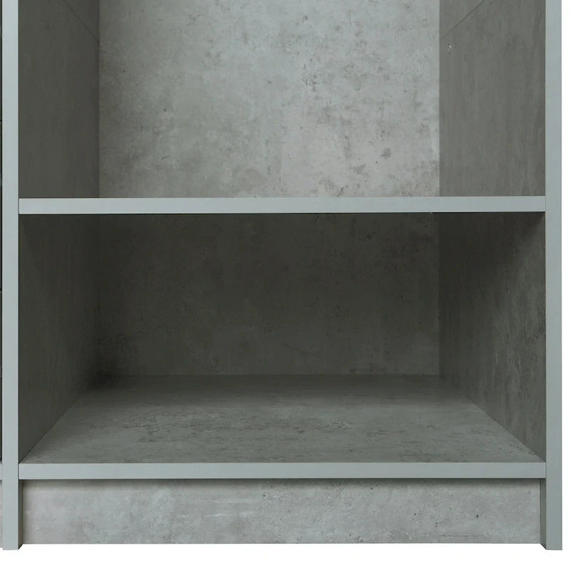 Open Wardrobe Armoire Closet, Armoire Wardrobe with 2 Hanging Rails and 3 Drawers, Wooden Wardrobe Storage Closets