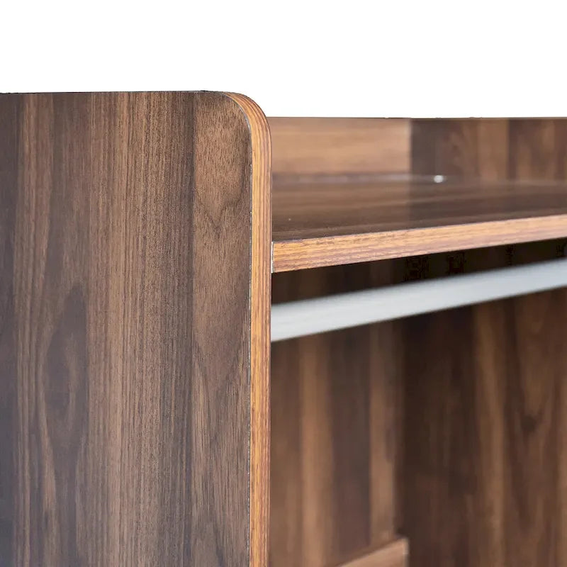 Open Wardrobe Armoire Closet, Armoire Wardrobe with 2 Hanging Rails and 3 Drawers, Wooden Wardrobe Storage Closets