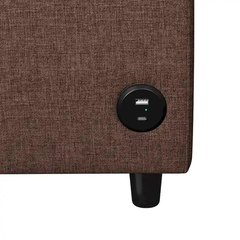 Roomfitters 57.9 Pull-Out Sleeper Sofa Loveseat with Twin Size Memory Foam Mattress, Two USB Charging Ports