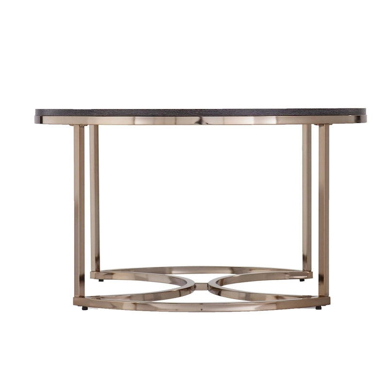 Set of 2 Mirrored Round Nested Coffee Tables for Living Room - 32 x 32 x 17