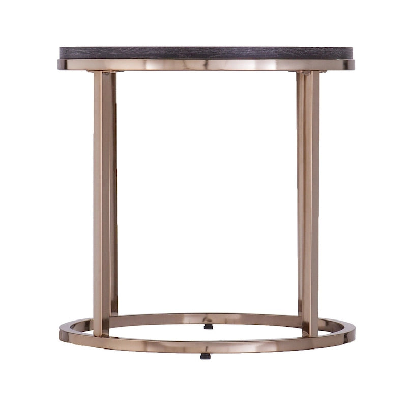 Set of 2 Mirrored Round Nested Coffee Tables for Living Room - 32 x 32 x 17