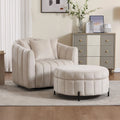 40.4W Modern Swivel Accent Chair,Swivel Single Sofa Chair with Ottoman