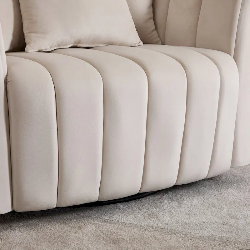 40.4W Modern Swivel Accent Chair,Swivel Single Sofa Chair with Ottoman