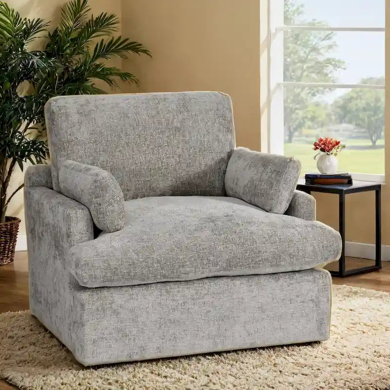 Chenille Oversized 41.5 Wide Down Fill Sofa Lounge Chair and A Half
