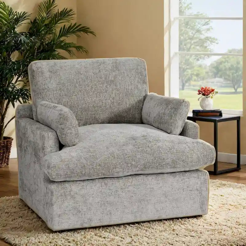 Chenille Oversized 41.5 Wide Down Fill Sofa Lounge Chair and A Half