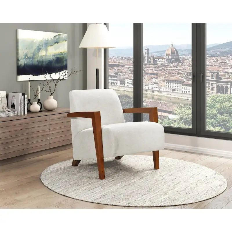 Luxurious Solid Wood Accent Chair for Stylish Living Rooms
