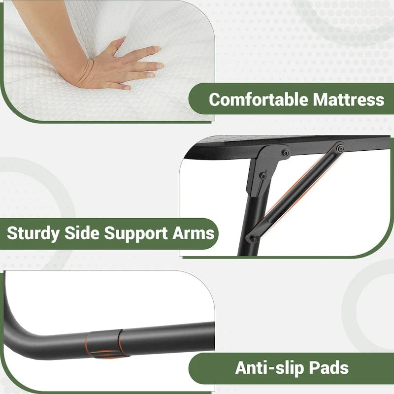 Folding Bed with 5 Inch Memory Foam Mattress, Rollaway Bed Extra Guest Bed with Wheel