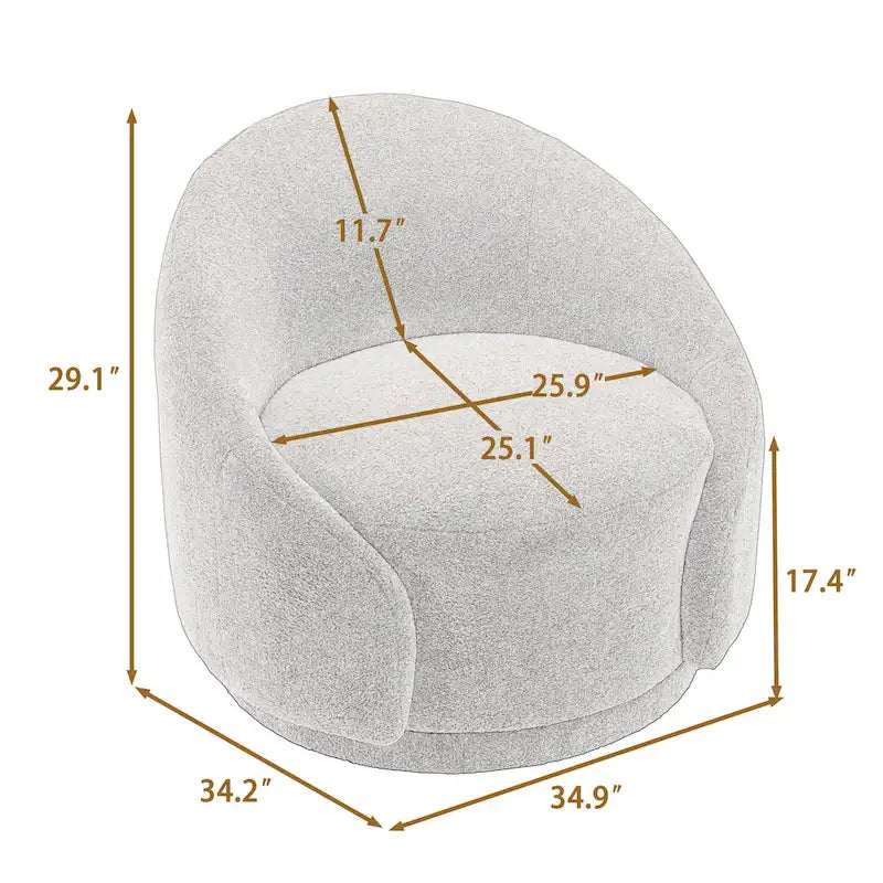 Velvet Boucle Upholstered Accent Chairs Swivel Barrel Chair (Set of 2)