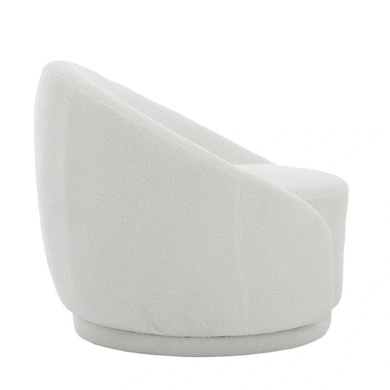 Velvet Boucle Upholstered Accent Chairs Swivel Barrel Chair (Set of 2)