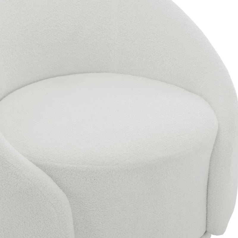 Velvet Boucle Upholstered Accent Chairs Swivel Barrel Chair (Set of 2)