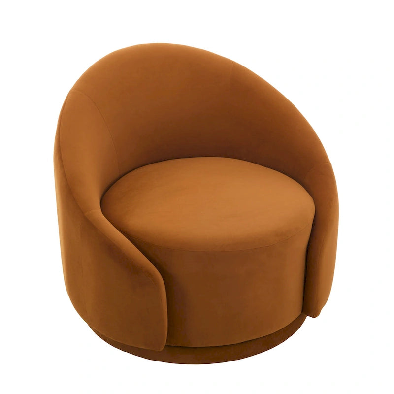 Velvet Boucle Upholstered Accent Chairs Swivel Barrel Chair (Set of 2)