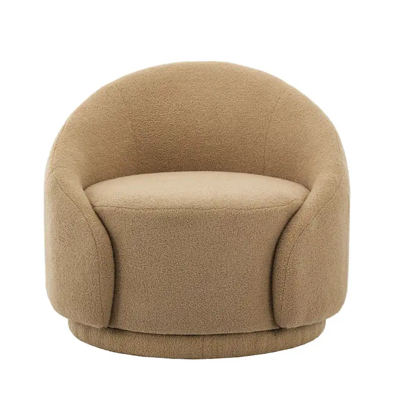 Velvet Boucle Upholstered Accent Chairs Swivel Barrel Chair (Set of 2)