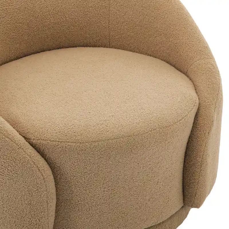 Velvet Boucle Upholstered Accent Chairs Swivel Barrel Chair (Set of 2)