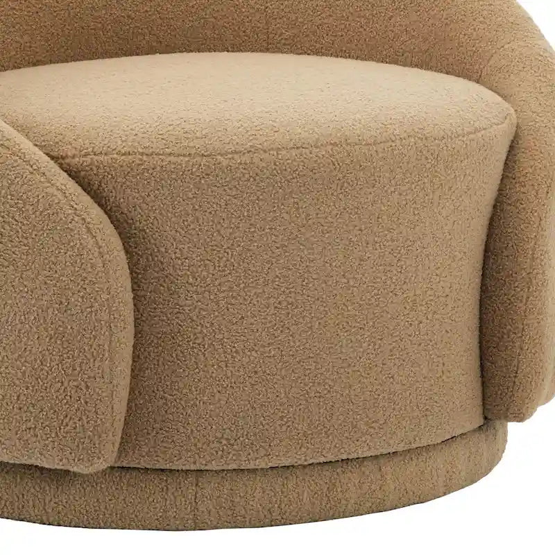 Velvet Boucle Upholstered Accent Chairs Swivel Barrel Chair (Set of 2)