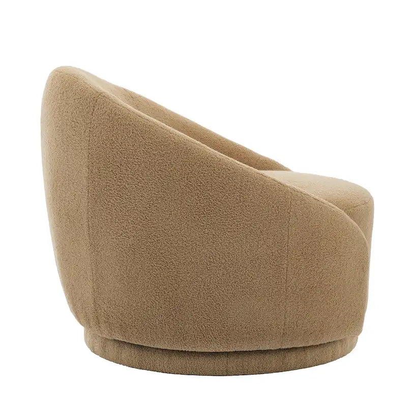 Velvet Boucle Upholstered Accent Chairs Swivel Barrel Chair (Set of 2)