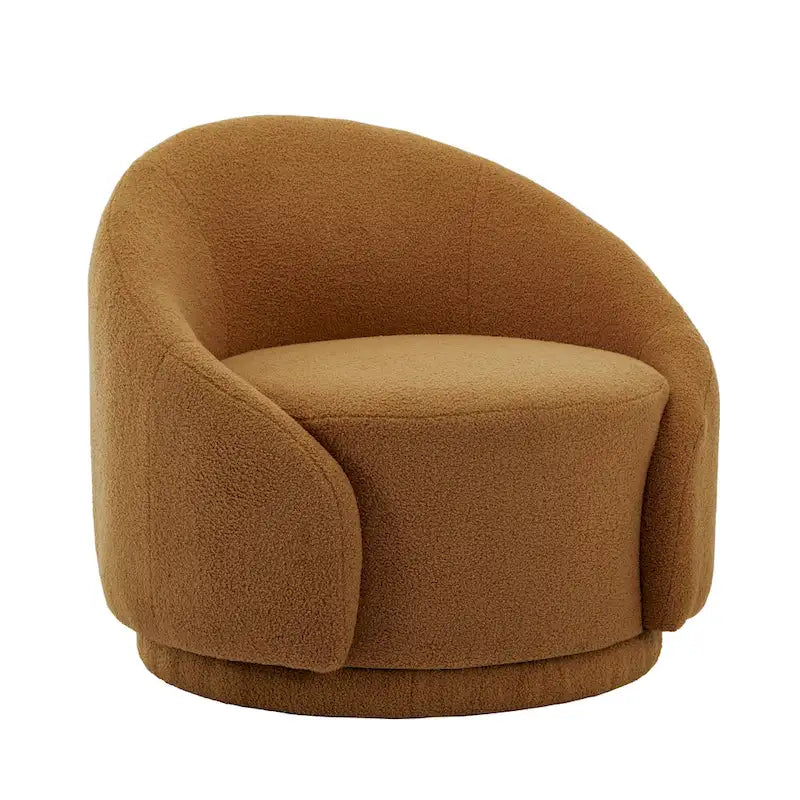 Velvet Boucle Upholstered Accent Chairs Swivel Barrel Chair (Set of 2)