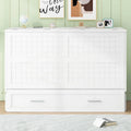 Versatile Queen Size Murphy Bed with Drawer and Side Shelves