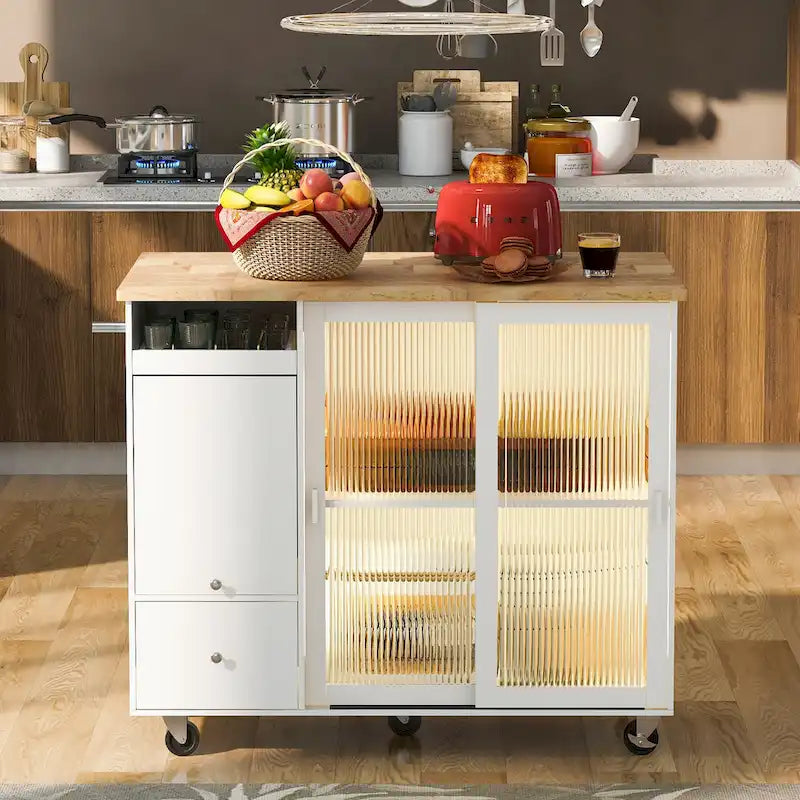 Kitchen Island With Drop Leaf(no include stool)